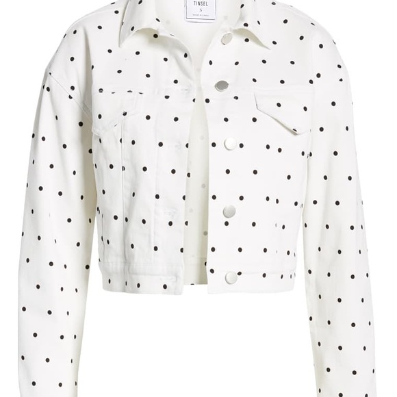 Tinsel Small Polka Dot Short Cropped Jacket - Picture 6 of 7